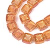 Electroplate Transparent Glass Beads Strands EGLA-N017-03C-3