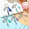 Natural Rose Quartz & Prehnite & Natural Lapis Lazuli & Natural Amethyst  & Natural Howlite Chip Beaded Tassel Pendant Keychain KEYC-JKC00851-2