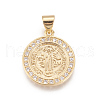 Brass Micro Pave Cubic Zirconia Pendants ZIRC-L078-046G-NR-1