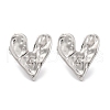 Non-Tarnish Heart Ion Plating(IP) 304 Stainless Steel Stud Earrings EJEW-H013-34P-1