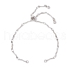 2Pcs 2 Colors 304 Stainless Steel Wave Bar Link Chain Slider Bracelet Makings AJEW-JB01256-2