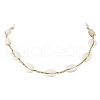 Adjustable Nylon Thread Shell Beads with Brass Kids Necklaces NJEW-JN04796-2