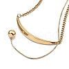 Moon & Round 304 Stainless Steel Pendant Necklaces NJEW-P318-02G-2
