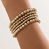 5Pcs 5 Styles Brass & CCB Beaded Stretch Bracelet Set WGE7C54-03-1