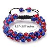 Sparkling Round Glass Braided Bead Bracelet BJEW-SW00082-12-2
