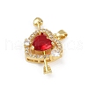 Brass Micro Pave Clear Cubic Zirconia Pendants KK-R226-04G-2