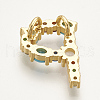Brass Micro Pave Cubic Zirconia Pendants ZIRC-S061-64P-2