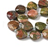 Natural Unakite Beads Strands G-D316-A13-3