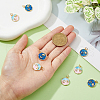 DICOSMETIC 8Pcs 2 Colors Rack Plating Brass Micro Pave Cubic Zirconia Pendants KK-DC0003-47-3