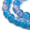 1Strand Two Tone Transparent Crackle Glass Round Beads Strands X-CCG-Q001-10mm-19-3