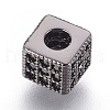 Brass Micro Pave Cubic Zirconia Beads ZIRC-F088-026B-2