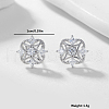 S925 Sterling Silver Clear Cubic Zirconia Stud Earrings LR5887-2-2