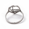 Non-Tarnish 201 Stainless Steel Heart with Word Love You Finger Ring RJEW-J051-11P-3