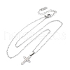 Cross 304 Stainless Steel Pendant Necklaces NJEW-H059-10P-4
