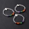 Moon and Star Natural Quartz Crystal & Mixed Gemstone Beaded Bracelets for Women G-G997-B09-1