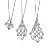 3Pcs 3 Sizes 304 Stainless Steel Singapore Chain Macrame Pouch Necklace Making NJEW-JN05066-1