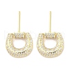 Rack Plating Brass Micro Pave Clear Cubic Zirconia Stud Earrings for Women EJEW-M260-11G-1
