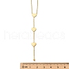 304 Stainless Steel Heart Link Double Layer Chain Y Necklaces for Women NJEW-C088-03G-3