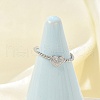 Heart 304 Stainless Steel Open Cuff Rings for Women RJEW-G338-14P-2