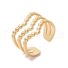 Ion Plating(IP) 304 Stainless Steel Crown Open Cuff Ring X-RJEW-H107-17G-3
