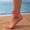 Spray Painted Alloy OT Flower Charm Anklets FS-WG37BC3-03-1