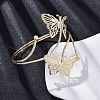 Butterfly Alloy Arm Cuff Bangles for Girl Women AJEW-A063-01I-G-2
