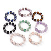 Natural Gemstone Cube Beads Stretch Bracelets BJEW-H542-A-G-1