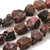 Raw Rough Natural Rhodonite Beads Strands G-Z087-B13-2