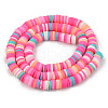 Handmade Polymer Clay Beads Strands X-CLAY-R089-6mm-099-2