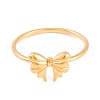 304 Stainless Steel Bowknot Finger Ring for Women RJEW-C086-20-G-2