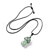 Natural Gemstone Mushroom Pendant Necklace NJEW-E065-01-3