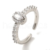 Rack Plating Brass Micro Pave Cubic Zirconia Cuff Rings RJEW-H228-10P-1