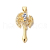 Axe Shapes Rack Plating Brass Cubic Zirconia Pendants KK-K385-076G-3