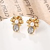 304 Stainless Steel Micro Pave Clear Cubic Zirconia Stud Earrings EJEW-I318-03G-01-3