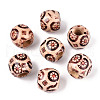 Printed Natural Wood Beads WOOD-N018-07C-1