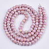 Electroplate Porcelain Beads PORC-N005-04G-2