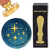 Brass Wax Seal Stamp with Wood Handle AJEW-WH0412-0323-1
