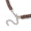 2Pcs 2 Colors Natural Coconut & Natural Magnesite Heishi Beaded Necklaces NJEW-JN05308-7