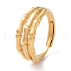 Ion Plating(IP) 304 Stainless Steel Bamboo Adjustable Rings RJEW-D006-10G-1