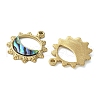Flower with Lune 304 Stainless Steel Natural Paua Shell/White Shell Pendants STAS-U037-11G-02-2