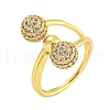 Round Rack Plating Brass Micro Pave Cubic Zirconia Cuff Rings for Women RJEW-G330-68G-1