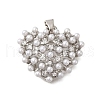 Rack Plating Brass Micro Pave Cubic Zirconia Pendants KK-I716-13P-1