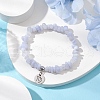 Natural Blue Lace Agate Chip Beaded Stretch Bracelets BJEW-JB11133-08-2