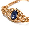 Natural Lapis Lazuli Oval Braided Bead Bracelets BJEW-K236-01G-3