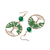 Glass Seed Beaded & Dyed Natural Malaysia Jade Dangle Earrings for Women EJEW-MZ00204-4