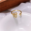 Adjustable Brass Micro Pave Cubic Zirconia Cuff Rings FS-WGDCDFA-01-4