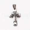 Tarnish Resistant Hot Fashion Bi-Color 201 Stainless Steel Cross Pendants STAS-F010-41P-1