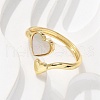 Brass Shell Cuff Rings for Women RJEW-C126-09G-2