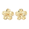 Flower Iron Stud Earrings EJEW-L096-003G-1