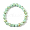 Synthetic Turquoise Beaded Stretch Bracelet BJEW-P208-08-8MM-01-1